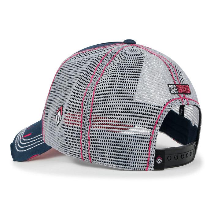 Ililily Ililily Time To Embroidered Baseball Cap Colorful Stitch Mesh Trucker Hat