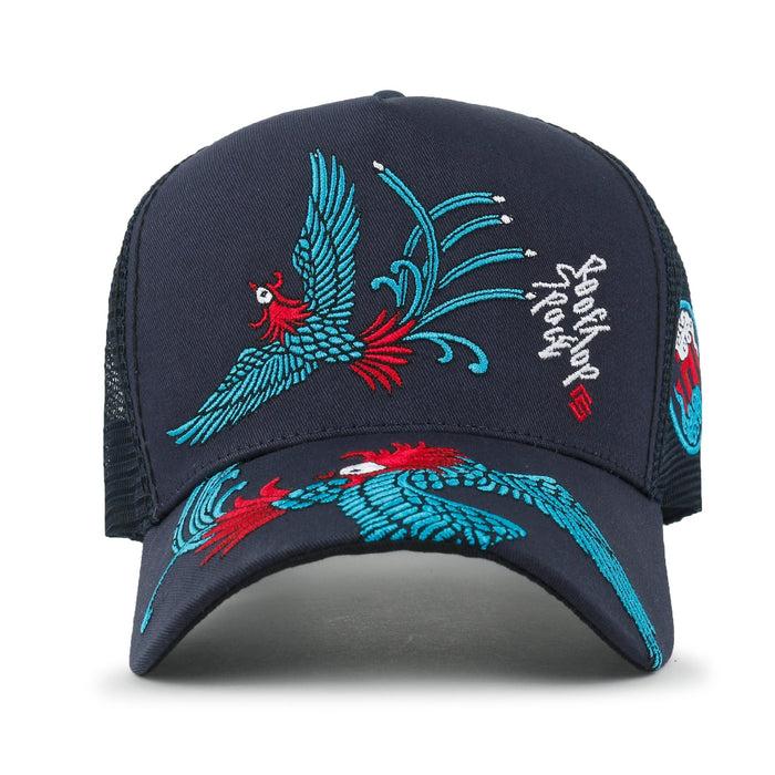 Ililily Ililily Time To Embroidered Baseball Cap Colorful Stitch Mesh Trucker Hat