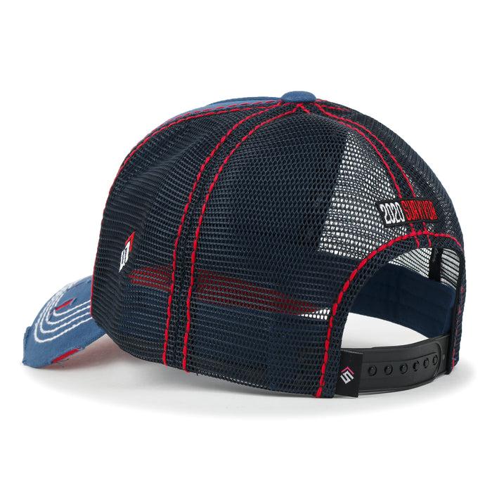 Ililily Ililily Time To Embroidered Baseball Cap Colorful Stitch Mesh Trucker Hat