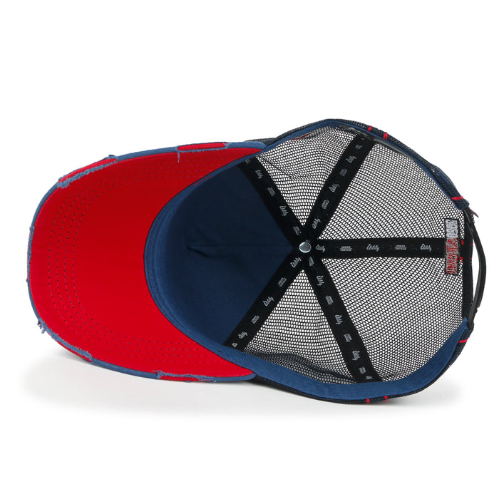 Ililily Ililily Time To Embroidered Baseball Cap Colorful Stitch Mesh Trucker Hat