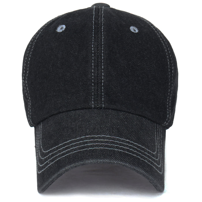 Ililily Ililily Vintage Washed Cotton Denim Hat Baseball Cap