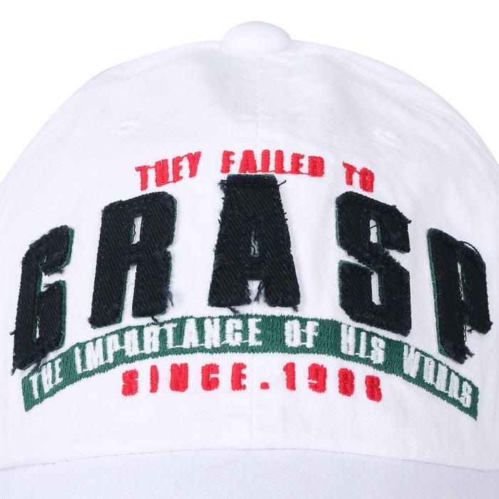 Ililily Ililily Washed Cotton GRASP Letter Patch Vintage Trucker Hat Casual Baseball Cap