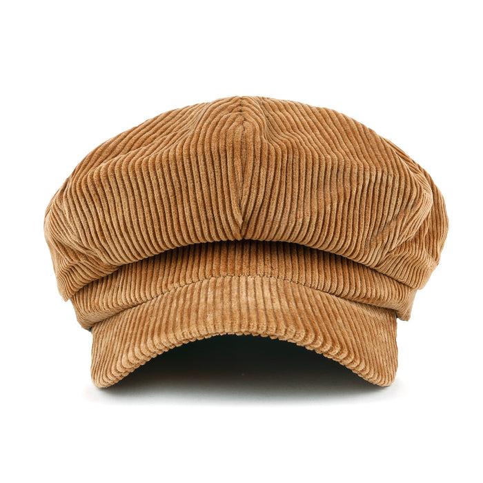 Ililily Ililily Washed Cotton Newsboy Cabbie Cap Corduroy Duck Bill Flat Hunting Hat