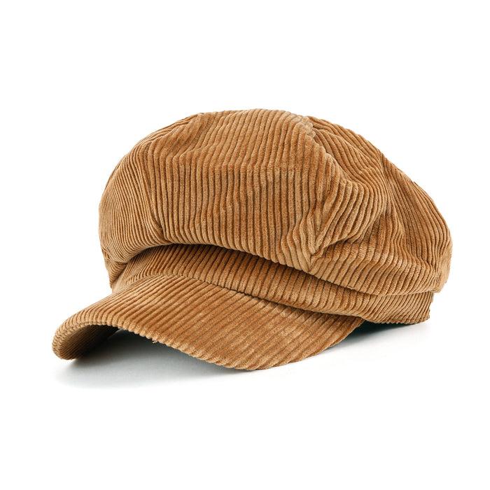ililily ililily Washed Cotton Newsboy Cabbie Cap Corduroy Duck Bill Flat Hunting Hat