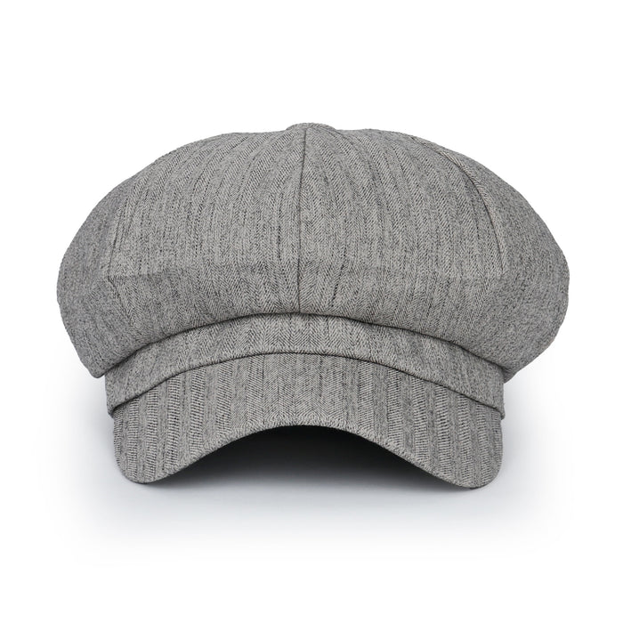 Ililily Ililily Washed Cotton Newsboy Cabbie Cap Herringbone Duck Bill Flat Hunting Hat