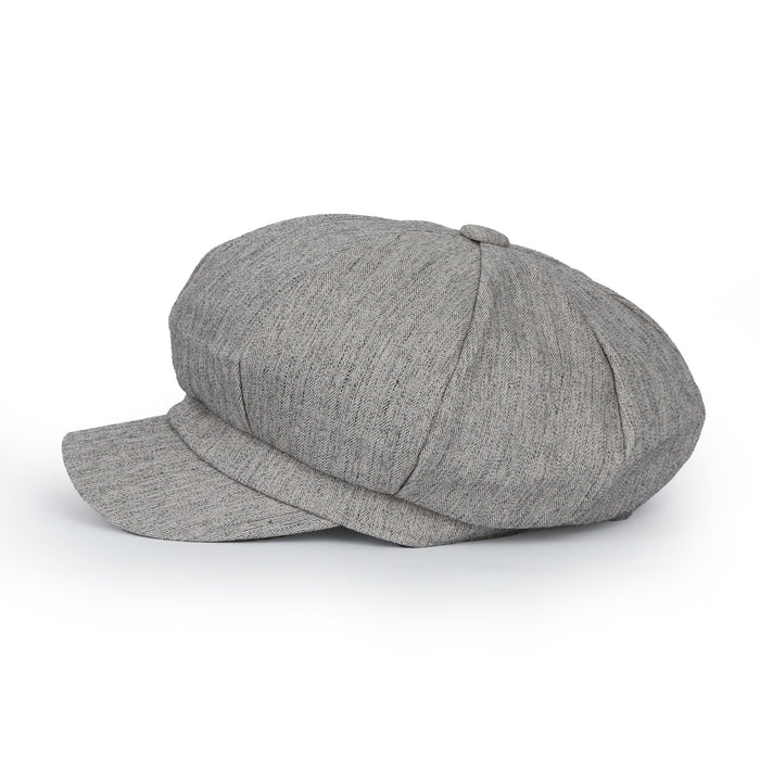 Ililily Ililily Washed Cotton Newsboy Cabbie Cap Herringbone Duck Bill Flat Hunting Hat