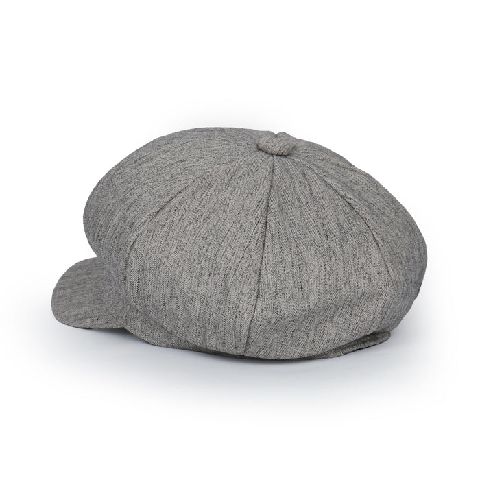 Ililily Ililily Washed Cotton Newsboy Cabbie Cap Herringbone Duck Bill Flat Hunting Hat