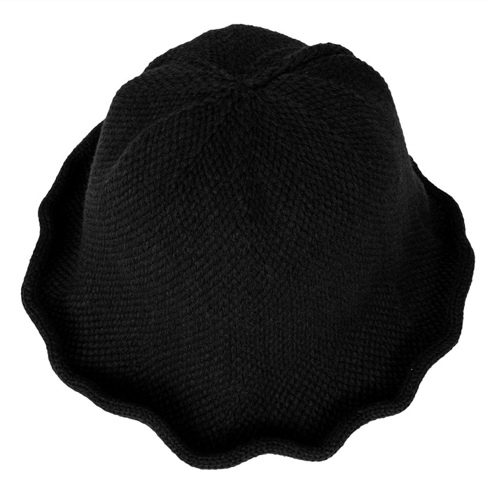 Ililily Ililily Women Knitted Floppy Round Top Fedora Feminine Bucket Hat