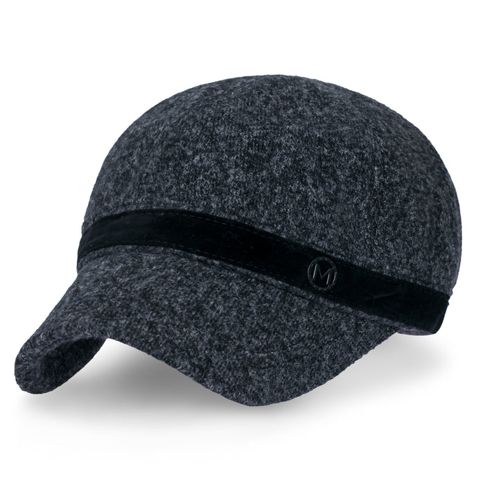 ililily ililily Women Short Brim Baseball Cap Suede Band Velcro Adjustable Trucker Hat