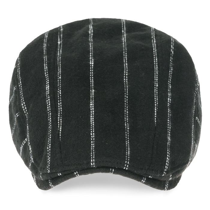 Ililily Ililily Wool-Blend Fitted Gatsby Newsboy Hat Stripe Cabbie Hunting Flat Cap