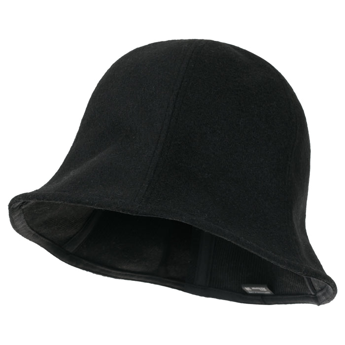 ililily ililily Wool-Blend Solid Color Floppy Round Top Fedora Soft Bucket Hat