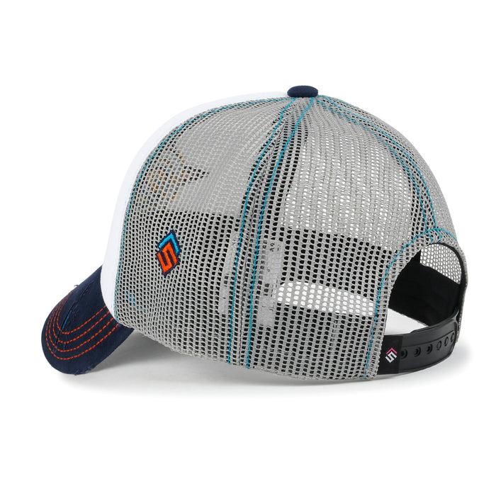 Ililily Ililily X Rooftop Space Colorful Retro Embroidery Mesh Trucker Baseball Cap