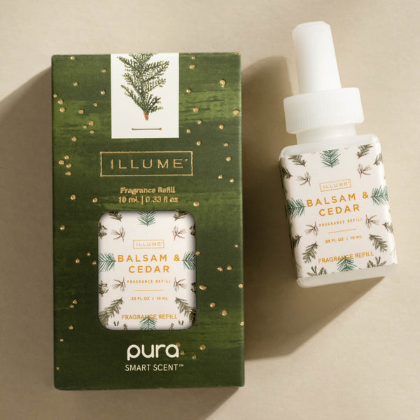 Illume Balsam & Cedar Winter White Pura Smart Device Diffuser Kit