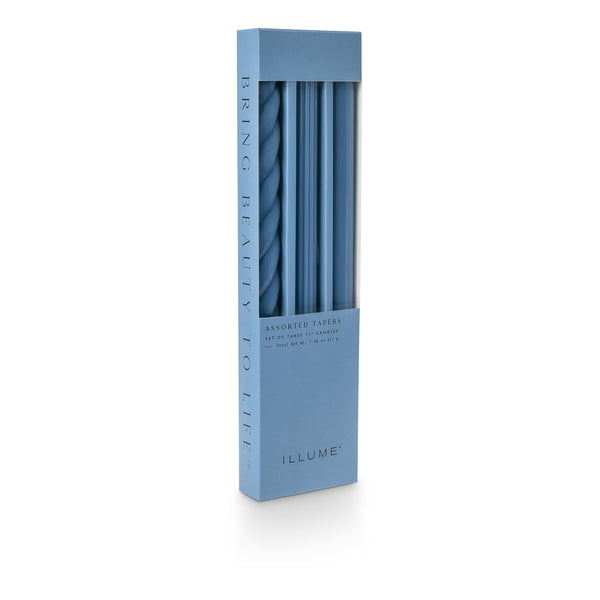 Illume Assorted Blue Candle Tapers 3-Pack
