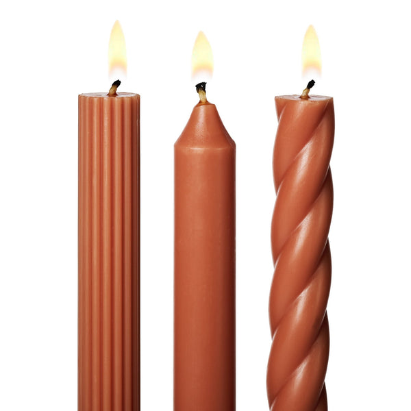 illume Assorted Burnt Orange Candle Tapers 3-Pack
