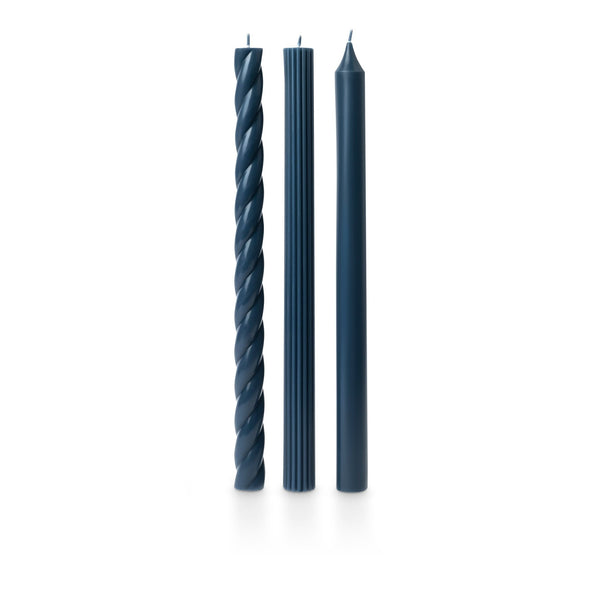 Illume Assorted Deep Blue Candle Tapers 3-Pack