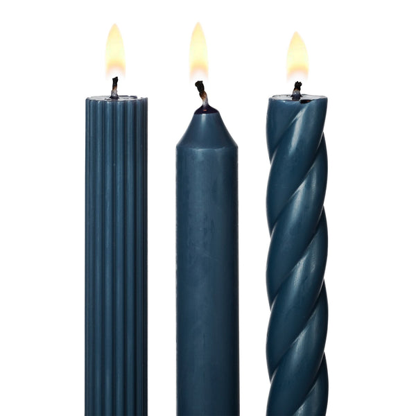 illume Assorted Deep Blue Candle Tapers 3-Pack
