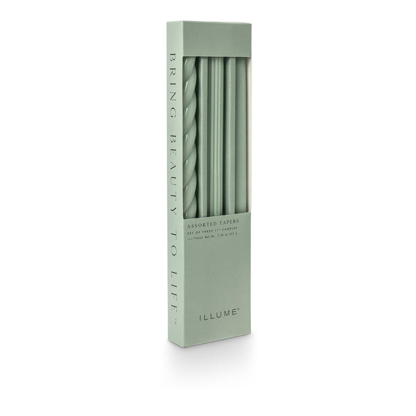 Illume Assorted Sage Green Candle Tapers 3-Pack
