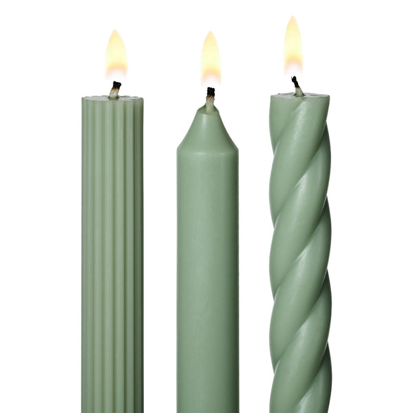 illume Assorted Sage Green Candle Tapers 3-Pack