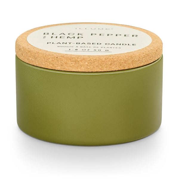 illume Black Pepper and Hemp Cork Tin Candle