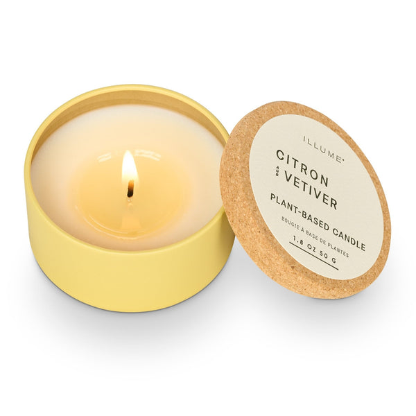 Illume Citron And Vetiver Cork Tin Candle