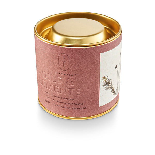 Illume Citrus Cedarleaf Natural Tin Candle