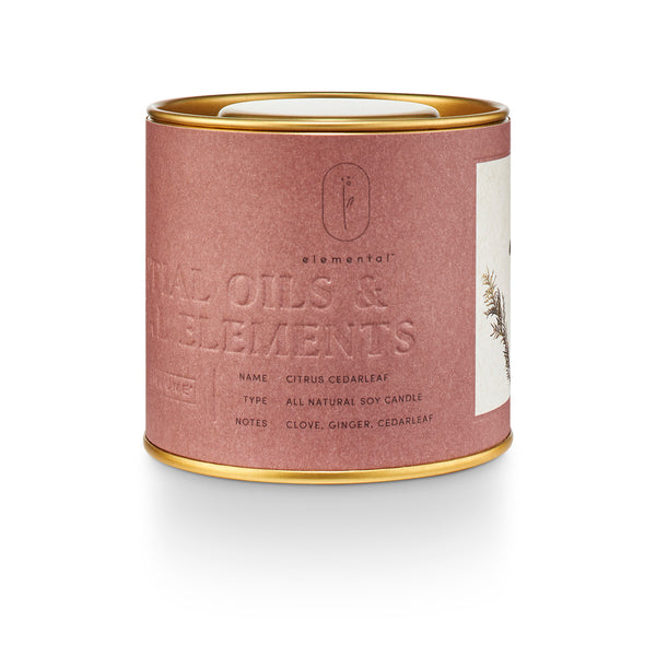 illume Citrus Cedarleaf Natural Tin Candle