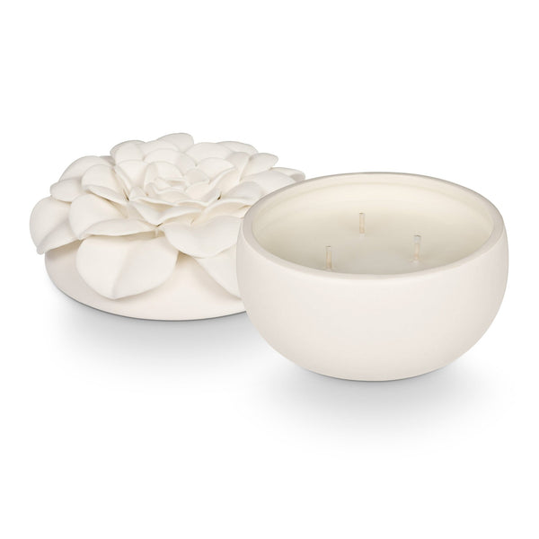 illume Citrus Crush Ceramic Flower Candle