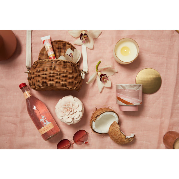 Illume Coconut Milk Mango Ceramic Flower Candle