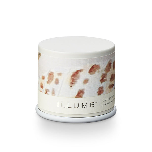 illume Driftwood Demi Vanity Tin Candle
