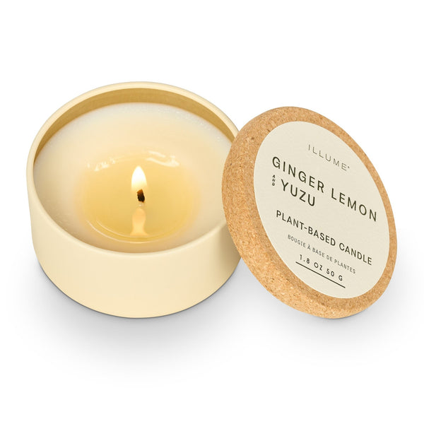 Illume Ginger Lemon And Yuzu Cork Tin Candle