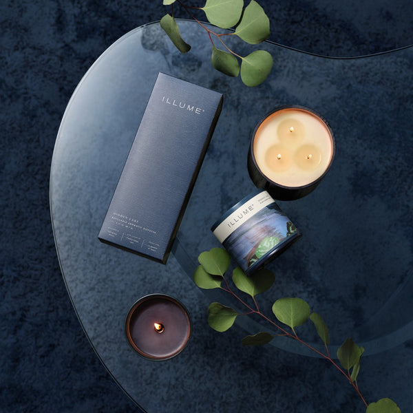 Illume Hidden Lake Baltic Glass Candle