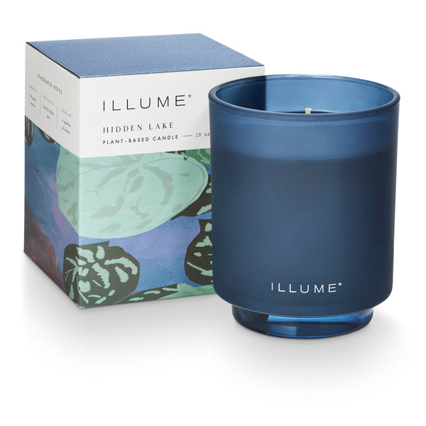 illume Hidden Lake Boxed Glass Candle