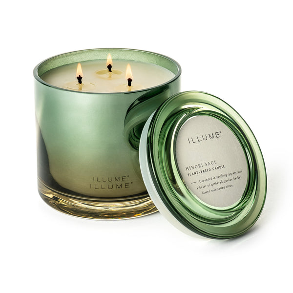 Illume Hinoki Sage Statement Glass Candle