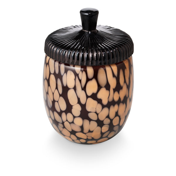 illume Midnight Pumpkin Glass Acorn Candle