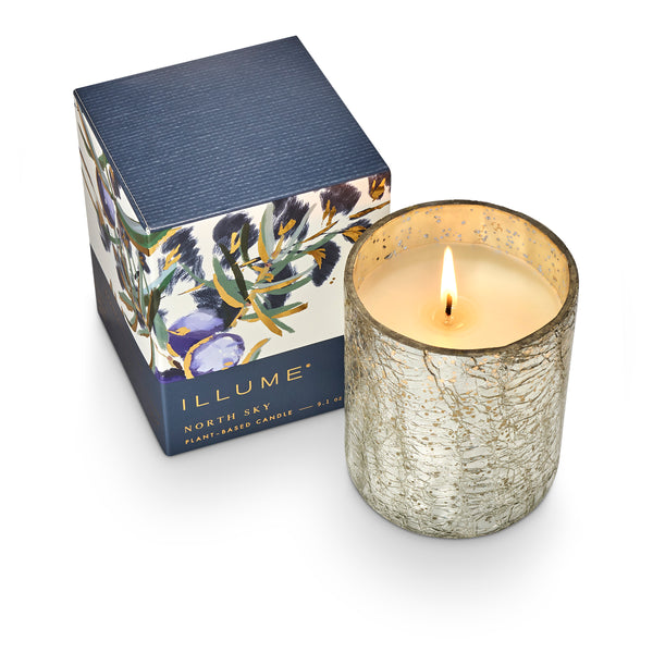 Illume North Sky Small Boxed Crackle Glass Candle