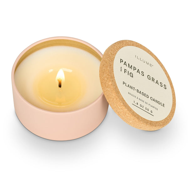 Illume Pampas Grass And Fig Cork Tin Candle