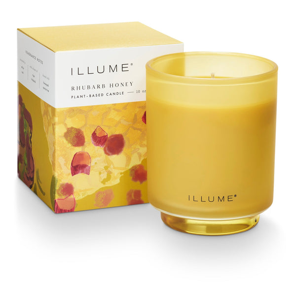 illume Rhubarb Honey Refillable Boxed Glass Candle