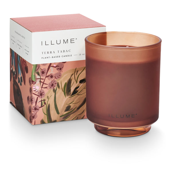 illume Terra Tabac Boxed Glass Candle