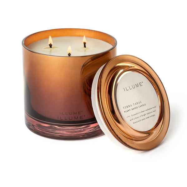 Illume Terra Tabac Statement Glass Candle