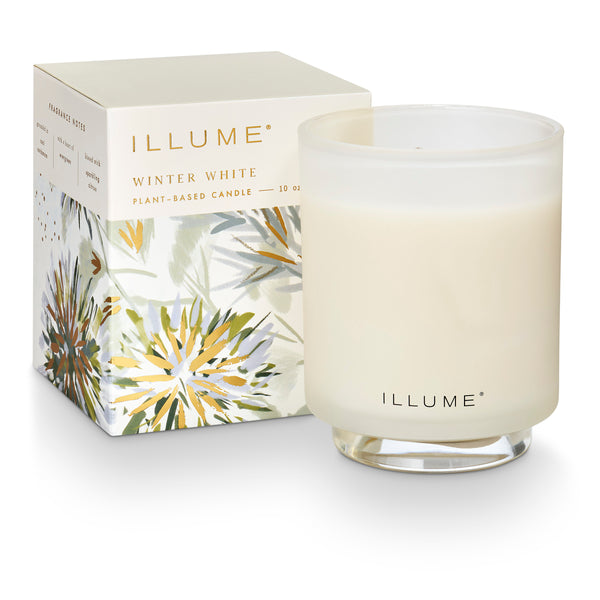 illume Winter White Refillable Boxed Glass Candle