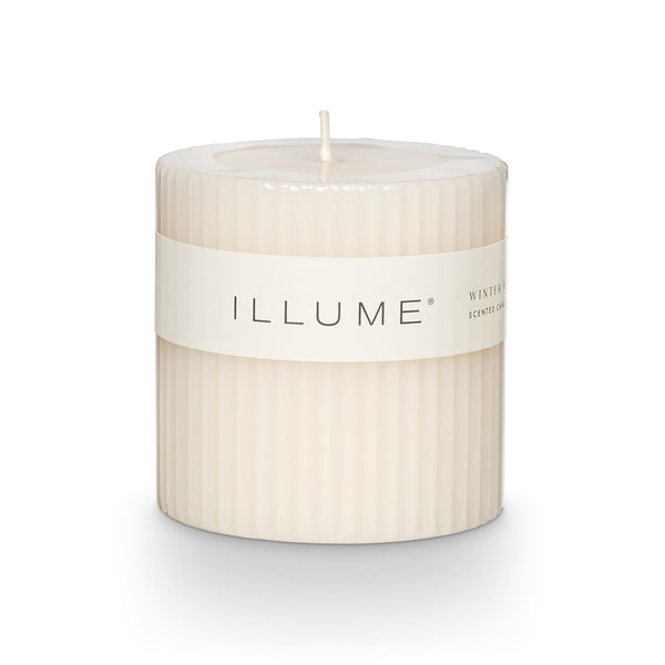 illume Winter White Small Fragranced Pillar Candle