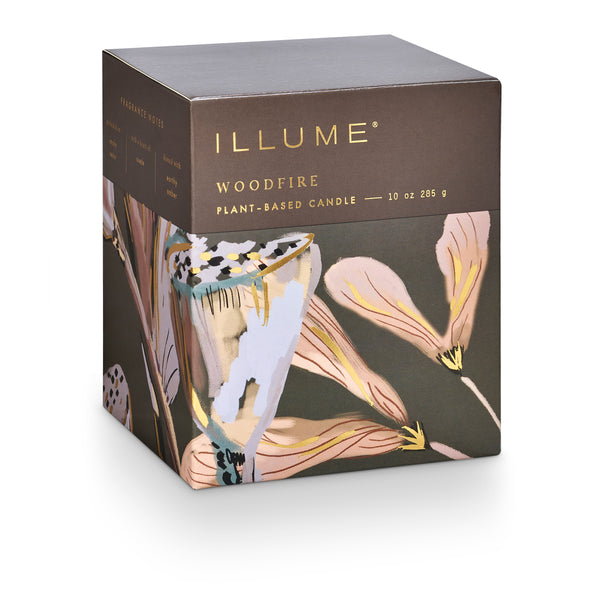 Illume Woodfire Refillable Boxed Glass Candle