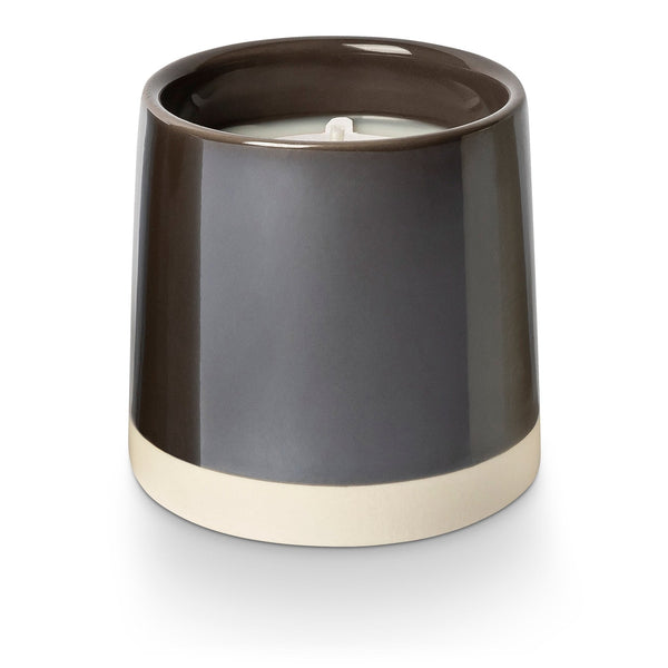 illume Woodfire Shine Ceramic Candle