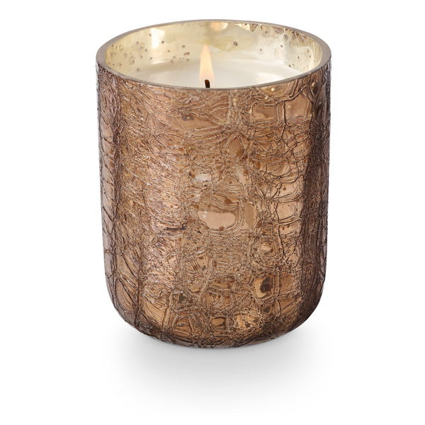 Illume Woodfire Small Boxed Crackle Glass Candle