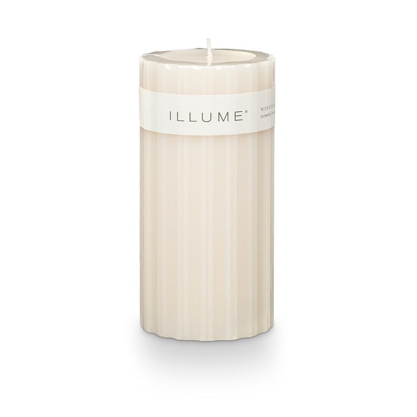 illume Winter White Medium Fragranced Pillar Candle