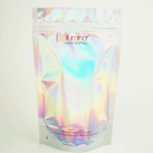 Illumino RESEALABLE POUCH – HOLOGRAPHIC WITH CLEAR WINDOW