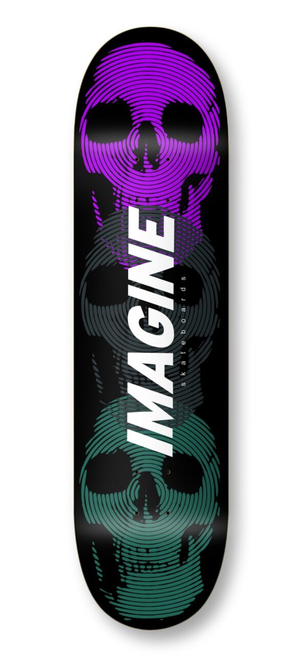 imagine skateboards imagine deck skull embossed black