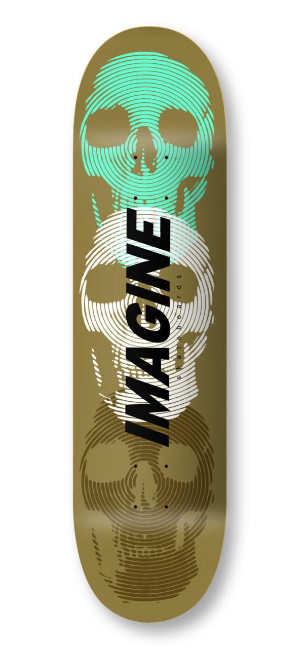 imagine skateboards imagine deck skull embossed gold