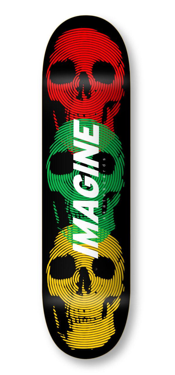 imagine skateboards imagine deck skull embossed rasta